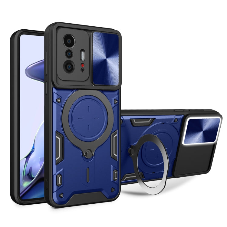CD Texture Sliding Camshield Magnetic Holder Phone Case, For Xiaomi 11T, For Xiaomi Mi 11 Lite 4G / 5G, For Xiaomi Redmi Note 9 4G