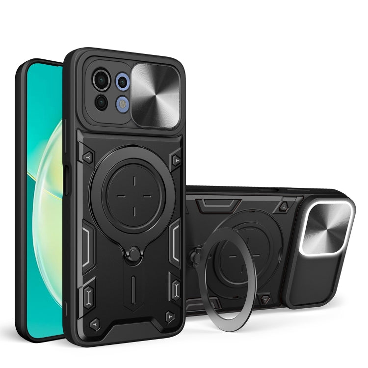 CD Texture Sliding Camshield Magnetic Holder Phone Case, For Xiaomi 11T, For Xiaomi Mi 11 Lite 4G / 5G, For Xiaomi Redmi Note 9 4G