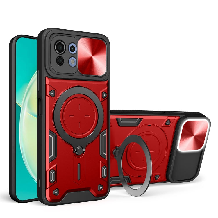 CD Texture Sliding Camshield Magnetic Holder Phone Case, For Xiaomi 11T, For Xiaomi Mi 11 Lite 4G / 5G, For Xiaomi Redmi Note 9 4G