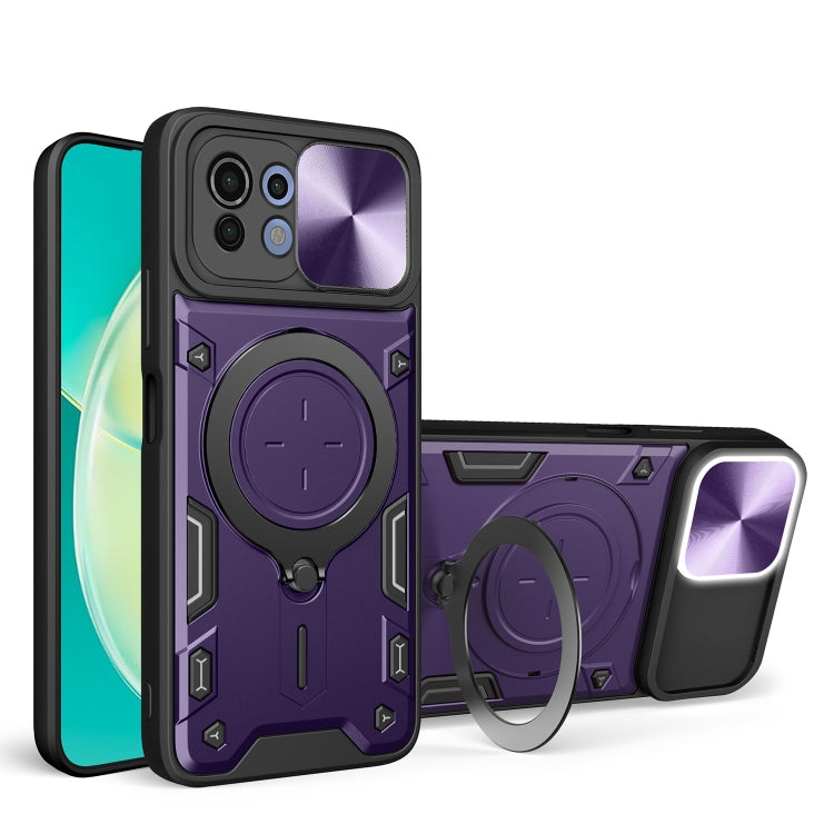 CD Texture Sliding Camshield Magnetic Holder Phone Case, For Xiaomi 11T, For Xiaomi Mi 11 Lite 4G / 5G, For Xiaomi Redmi Note 9 4G