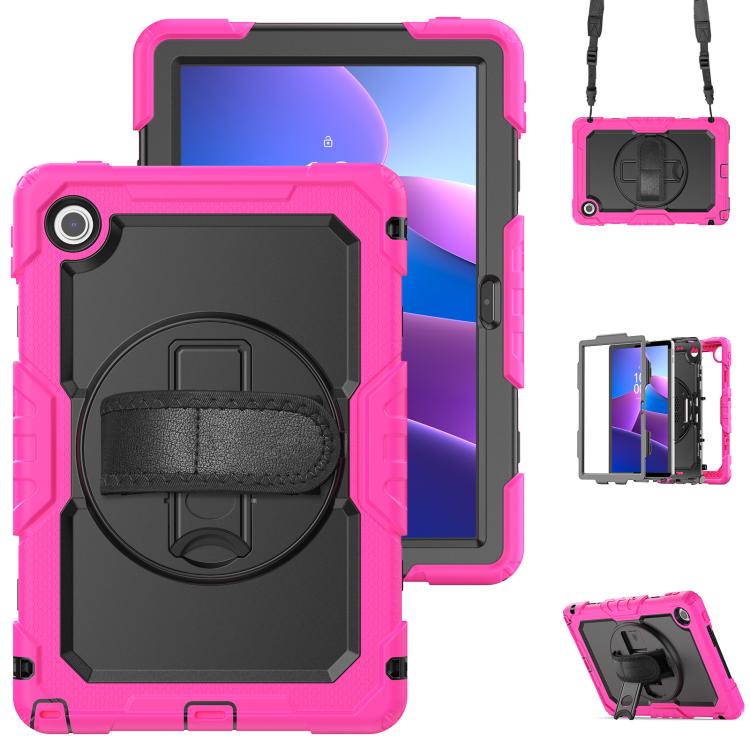 Silicone Hybrid PC Tablet Case with Shoulder Strap, For Lenovo Tab K9 / Tab One, For Lenovo Tab 10.1 / ZhaoYang K10c, For Lenovo Tab M8 4th Gen, For Lenovo Tab M9