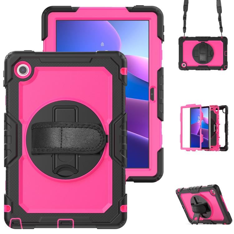 Silicone Hybrid PC Tablet Case with Shoulder Strap, For Lenovo Tab K9 / Tab One, For Lenovo Tab 10.1 / ZhaoYang K10c, For Lenovo Tab M8 4th Gen, For Lenovo Tab M9