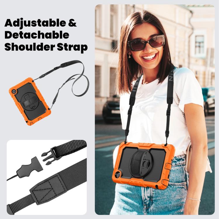 Silicone Hybrid PC Tablet Case with Shoulder Strap, For Lenovo Tab K9 / Tab One, For Lenovo Tab 10.1 / ZhaoYang K10c, For Lenovo Tab M8 4th Gen, For Lenovo Tab M9