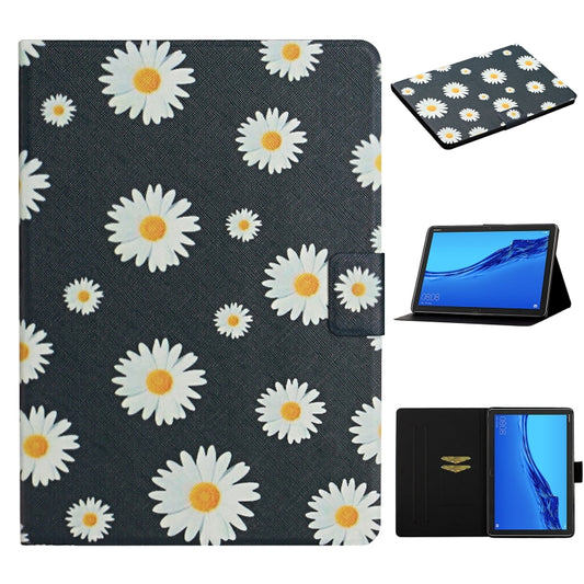 Flower Pattern Horizontal Flip Leather Case with Card Slots & Holder, For Huawei MediaPad M5 lite 10.1, For Huawei MediaPad T5, For Lenovo Tab M10, For Lenovo Tab M10 Plus, For Samsung Galaxy Tab A 8.0 2019, For Samsung Galaxy Tab A 10.1 (2019)        ...