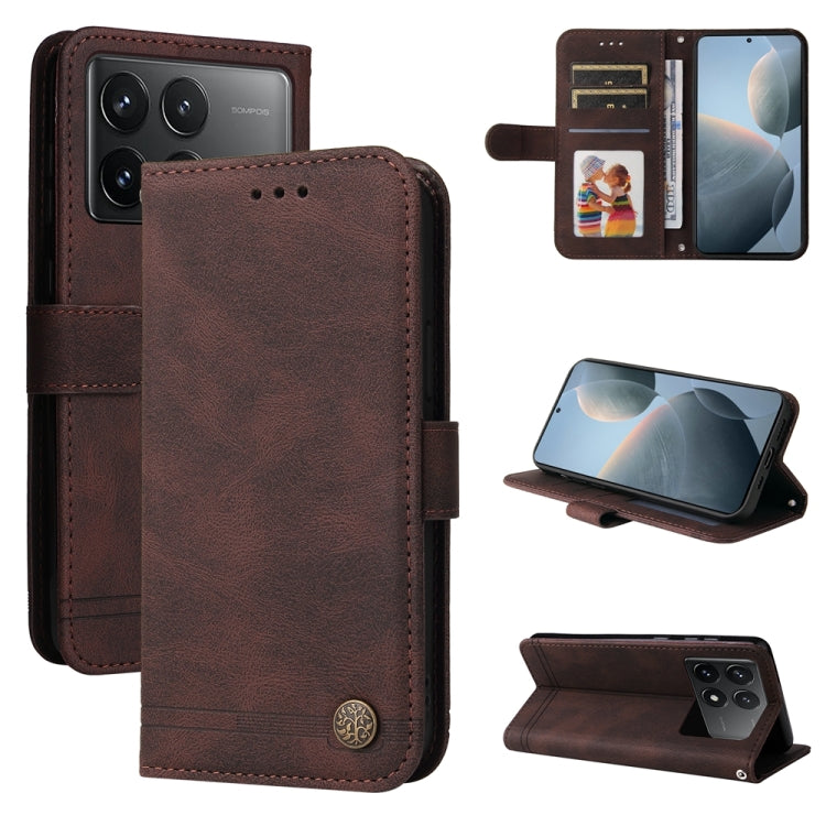 Skin Feel Life Tree Metal Button Leather Phone Case, For Xiaomi Redmi 13C 4G, For Xiaomi Redmi Note13 Pro+ 5G Global, For Xiaomi Redmi Note13 Pro 5G Global, For Xiaomi 13T / Redmi K60 Ultra, For Xiaomi Redmi K70 / K70 Pro, For Xiaomi Redmi Poco F5     ...