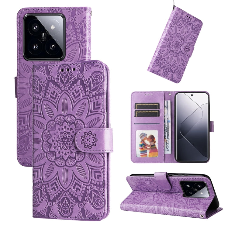 Embossed Sunflower Leather Phone Case, For Xiaomi Redmi A3, For Xiaomi Redmi Note13 Pro 4G Global/Poco M6 Pro 4G, For Xiaomi Redmi Note13 4G, For Xiaomi Redmi K70E, For Xiaomi 14 Ultra, For Xiaomi 14 Pro, For Xiaomi 14, For Xiaomi Redmi Note13 5G Globa...