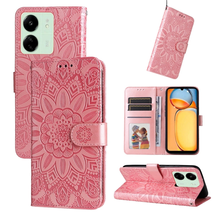 Embossed Sunflower Leather Phone Case, For Xiaomi Redmi A3, For Xiaomi Redmi Note13 Pro 4G Global/Poco M6 Pro 4G, For Xiaomi Redmi Note13 4G, For Xiaomi Redmi K70E, For Xiaomi 14 Ultra, For Xiaomi 14 Pro, For Xiaomi 14, For Xiaomi Redmi Note13 5G Globa...