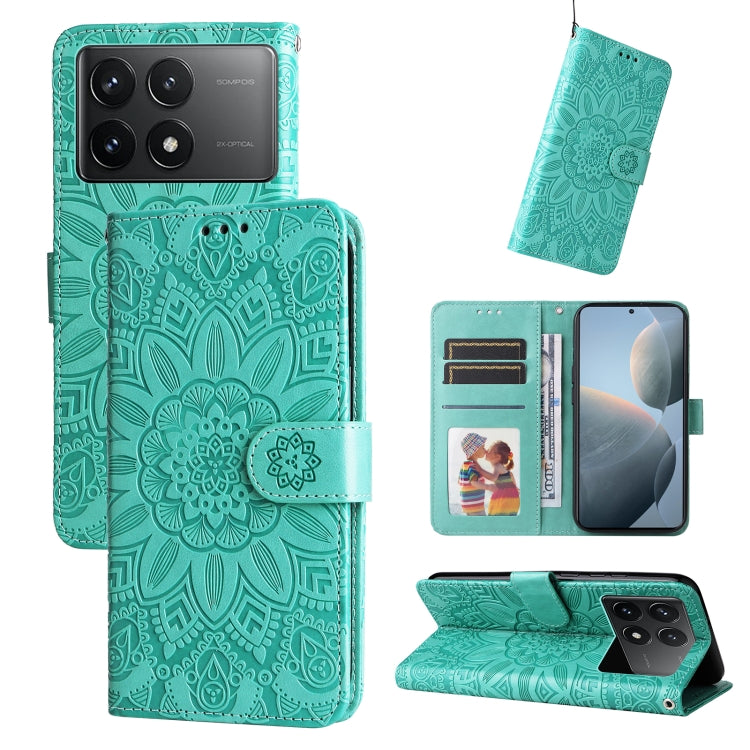 Embossed Sunflower Leather Phone Case, For Xiaomi Redmi Note13 Pro+ 5G Global, For Xiaomi Redmi Note13 Pro 5G Global, For Xiaomi 13T / Redmi K60 Ultra, For Xiaomi Redmi K70 / K70 Pro, For Xiaomi Redmi Poco F5, For Xiaomi Redmi K60 / K60 Pro            ...