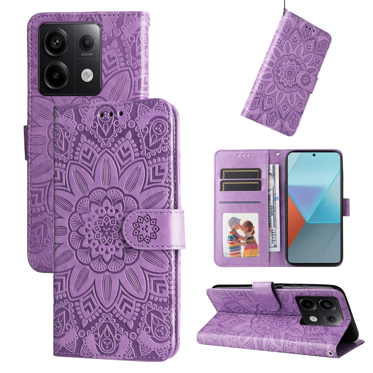 Embossed Sunflower Leather Phone Case, For Xiaomi Redmi Note13 Pro+ 5G Global, For Xiaomi Redmi Note13 Pro 5G Global, For Xiaomi 13T / Redmi K60 Ultra, For Xiaomi Redmi K70 / K70 Pro, For Xiaomi Redmi Poco F5, For Xiaomi Redmi K60 / K60 Pro            ...