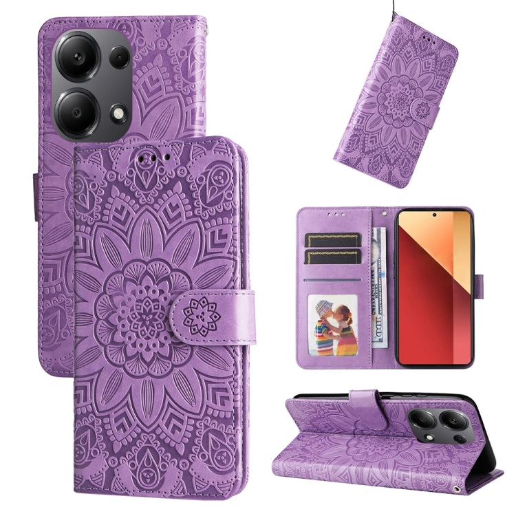 Embossed Sunflower Leather Phone Case, For Xiaomi Redmi A3, For Xiaomi Redmi Note13 Pro 4G Global/Poco M6 Pro 4G, For Xiaomi Redmi Note13 4G, For Xiaomi Redmi K70E, For Xiaomi 14 Ultra, For Xiaomi 14 Pro, For Xiaomi 14, For Xiaomi Redmi Note13 5G Globa...
