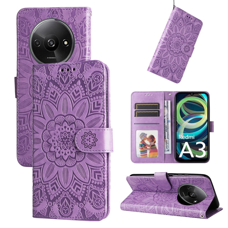Embossed Sunflower Leather Phone Case, For Xiaomi Redmi A3, For Xiaomi Redmi Note13 Pro 4G Global/Poco M6 Pro 4G, For Xiaomi Redmi Note13 4G, For Xiaomi Redmi K70E, For Xiaomi 14 Ultra, For Xiaomi 14 Pro, For Xiaomi 14, For Xiaomi Redmi Note13 5G Globa...