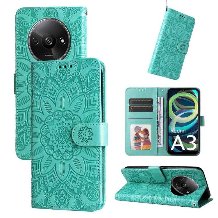 Embossed Sunflower Leather Phone Case, For Xiaomi Redmi A3, For Xiaomi Redmi Note13 Pro 4G Global/Poco M6 Pro 4G, For Xiaomi Redmi Note13 4G, For Xiaomi Redmi K70E, For Xiaomi 14 Ultra, For Xiaomi 14 Pro, For Xiaomi 14, For Xiaomi Redmi Note13 5G Globa...