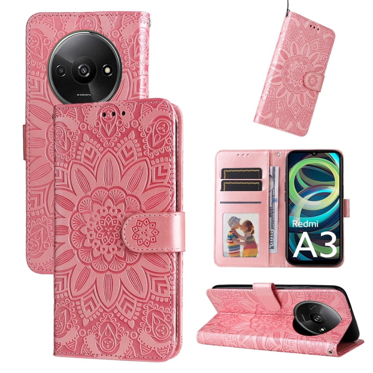 Embossed Sunflower Leather Phone Case, For Xiaomi Redmi A3, For Xiaomi Redmi Note13 Pro 4G Global/Poco M6 Pro 4G, For Xiaomi Redmi Note13 4G, For Xiaomi Redmi K70E, For Xiaomi 14 Ultra, For Xiaomi 14 Pro, For Xiaomi 14, For Xiaomi Redmi Note13 5G Globa...