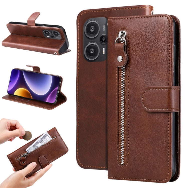 Calf Texture Zipper Leather Phone Case, For Xiaomi Redmi Poco F5, For Xiaomi 13T / Redmi K60 Ultra, For Xiaomi Redmi K60 / K60 Pro, For Xiaomi Redmi Note 12S 4G
