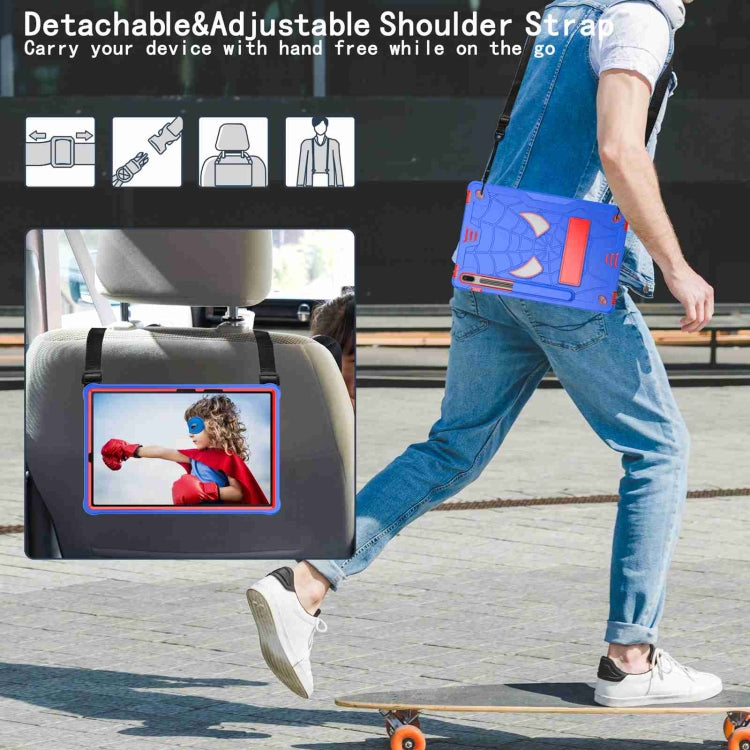 Spider Texture Silicone Hybrid PC Tablet Case with Shoulder Strap, For Samsung Galaxy Tab S7 FE / S7+ / S8+, For Samsung Galaxy Tab S7 / S8, For Samsung Galaxy Tab A8 10.5 2021, For Samsung Galaxy Tab S6 Lite P610