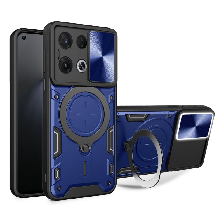 CD Texture Sliding Camshield Magnetic Holder Phone Case, For OPPO Find X8 Pro, For OPPO Reno8 T 5G, For OPPO A17 4G, For OPPO Reno8 Pro 5G, For OPPO Reno8 5G, For OPPO Reno7 4G / F21 Pro 4G, For OPPO Reno7 5G, For OPPO Reno 6 4G