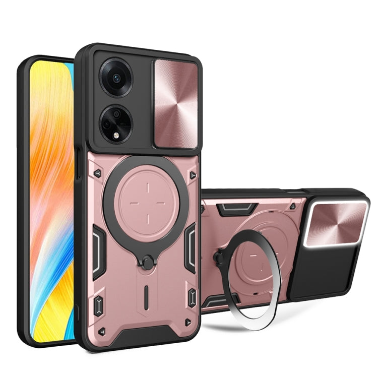 CD Texture Sliding Camshield Magnetic Holder Phone Case, For OPPO Reno11 F 5G Global, For OPPO Reno11 5G Global, For OPPO Reno11 Pro 5G Global, For OPPO A38 4G Global, For OPPO A58 4G Global, For OPPO Reno10 5G Global, For OPPO A78 4G                  ...