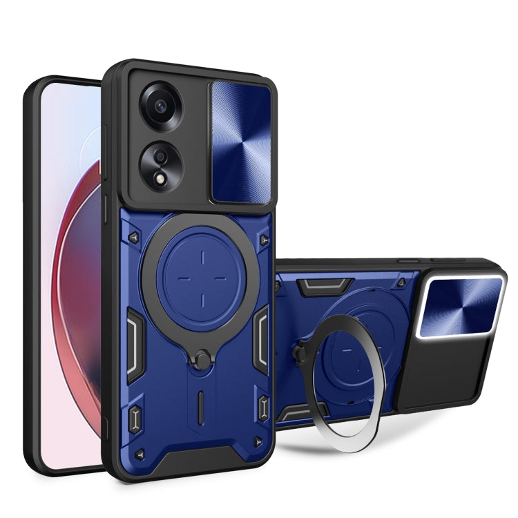 CD Texture Sliding Camshield Magnetic Holder Phone Case, For OPPO Reno11 F 5G Global, For OPPO Reno11 5G Global, For OPPO Reno11 Pro 5G Global, For OPPO A38 4G Global, For OPPO A58 4G Global, For OPPO Reno10 5G Global, For OPPO A78 4G                  ...