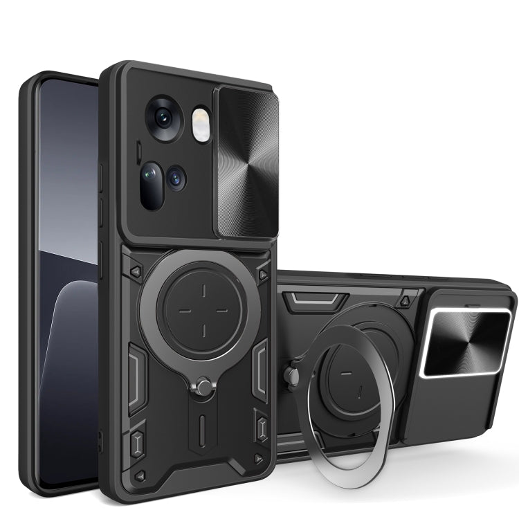 CD Texture Sliding Camshield Magnetic Holder Phone Case, For OPPO Reno12 5G Global, For OPPO Reno11 F 5G Global, For OPPO Reno11 5G Global, For OPPO Reno11 Pro 5G Global, For OPPO A38 4G Global, For OPPO A58 4G Global, For OPPO Reno10 5G Global        ...
