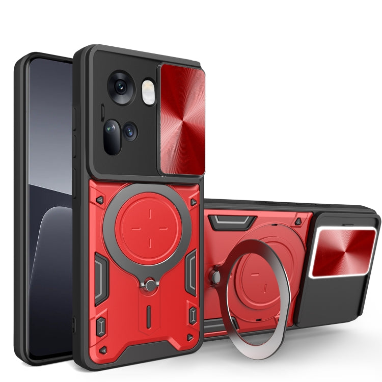 CD Texture Sliding Camshield Magnetic Holder Phone Case, For OPPO Reno12 5G Global, For OPPO Reno11 F 5G Global, For OPPO Reno11 5G Global, For OPPO Reno11 Pro 5G Global, For OPPO A38 4G Global, For OPPO A58 4G Global, For OPPO Reno10 5G Global        ...