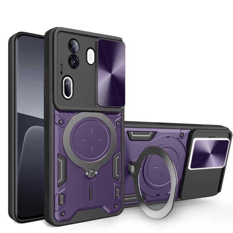 CD Texture Sliding Camshield Magnetic Holder Phone Case, For OPPO Reno11 F 5G Global, For OPPO Reno11 5G Global, For OPPO Reno11 Pro 5G Global, For OPPO A38 4G Global, For OPPO A58 4G Global, For OPPO Reno10 5G Global, For OPPO A78 4G                  ...
