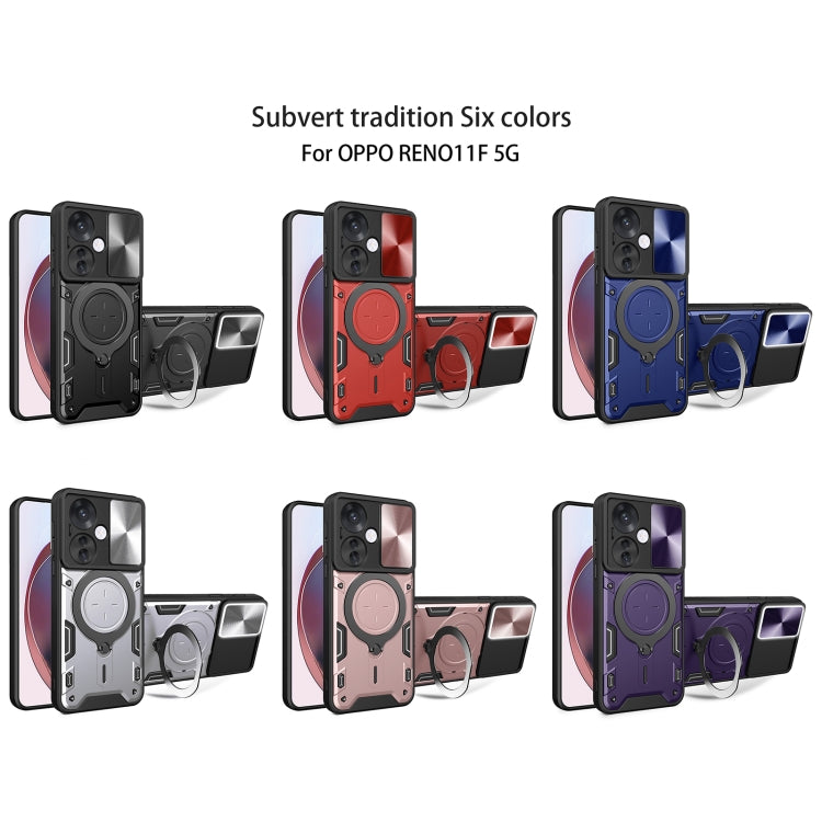 CD Texture Sliding Camshield Magnetic Holder Phone Case, For OPPO Reno11 F 5G Global, For OPPO Reno11 5G Global, For OPPO Reno11 Pro 5G Global, For OPPO A38 4G Global, For OPPO A58 4G Global, For OPPO Reno10 5G Global, For OPPO A78 4G                  ...