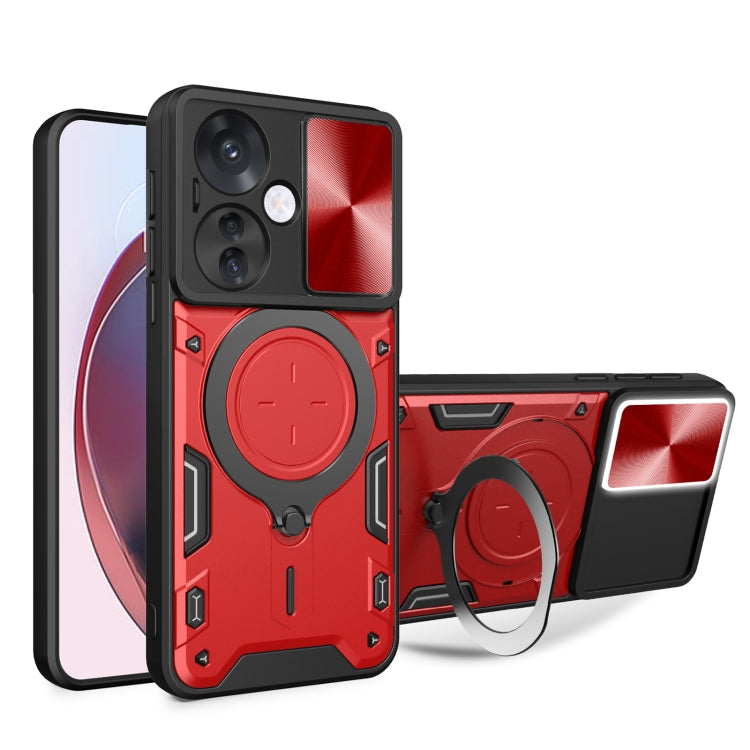 CD Texture Sliding Camshield Magnetic Holder Phone Case, For OPPO Reno12 5G Global, For OPPO Reno11 F 5G Global, For OPPO Reno11 5G Global, For OPPO Reno11 Pro 5G Global, For OPPO A38 4G Global, For OPPO A58 4G Global, For OPPO Reno10 5G Global        ...