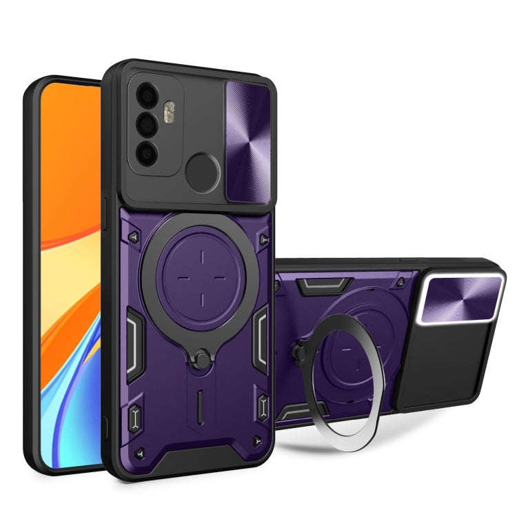 CD Texture Sliding Camshield Magnetic Holder Phone Case, For OPPO A15 / A15s / A35 2021, For OPPO A53 4G, For OPPO A9 2020 / A5 2020 / A11x, For OPPO A79 5G Global