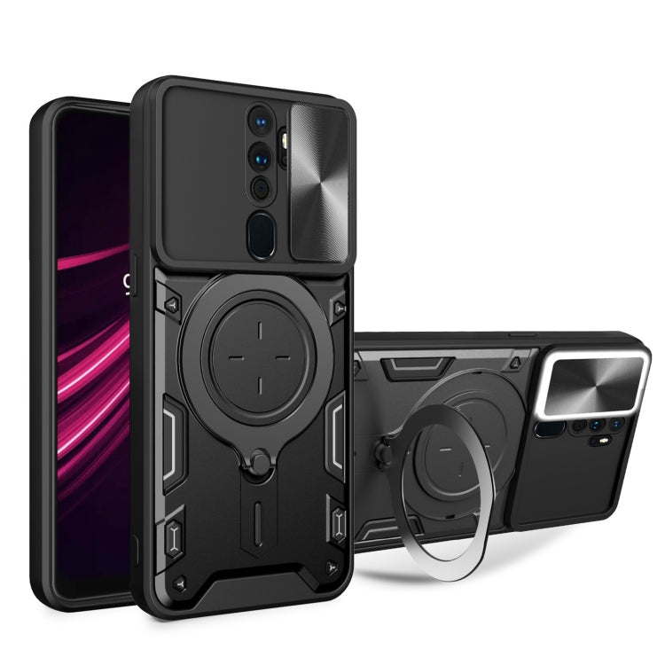 CD Texture Sliding Camshield Magnetic Holder Phone Case, For OPPO A15 / A15s / A35 2021, For OPPO A53 4G, For OPPO A9 2020 / A5 2020 / A11x, For OPPO A79 5G Global