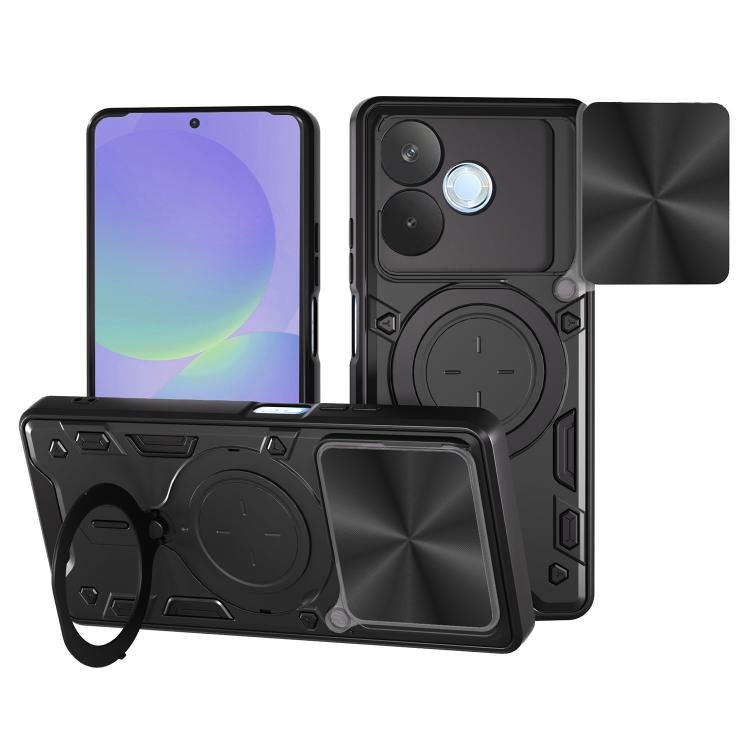 CD Texture Sliding Camshield Magnetic Holder Phone Case, For OPPO F29 Pro 5G Global, For OPPO F29 5G Global, For OPPO A5 Pro 5G Global, For OPPO Find X8, For OPPO A3x 5G India / A3x 4G, For OPPO Reno12 F 5G Global, For OPPO A3 Pro 5G India             ...