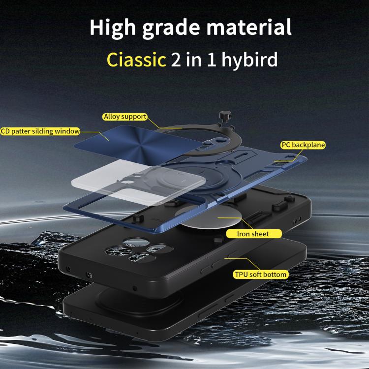 CD Texture Sliding Camshield Magnetic Holder Phone Case, For OPPO F29 Pro 5G Global, For OPPO F29 5G Global, For OPPO A5 Pro 5G Global, For OPPO Find X8, For OPPO A3x 5G India / A3x 4G, For OPPO Reno12 F 5G Global, For OPPO A3 Pro 5G India             ...