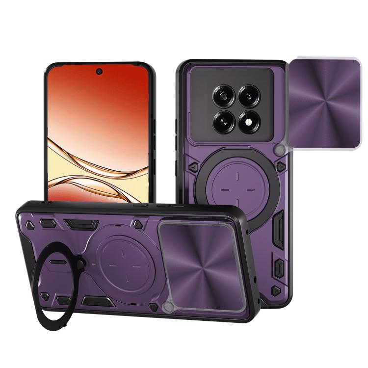 CD Texture Sliding Camshield Magnetic Holder Phone Case, For OPPO Find X9 Ultra, For OPPO Find X9, For OPPO Find X9 Pro, For OPPO Reno14 F 5G Global, For OPPO A5 5G Global / A5x 5G, For OPPO Reno14 5G Global, For OPPO A59 5G Global                     ...