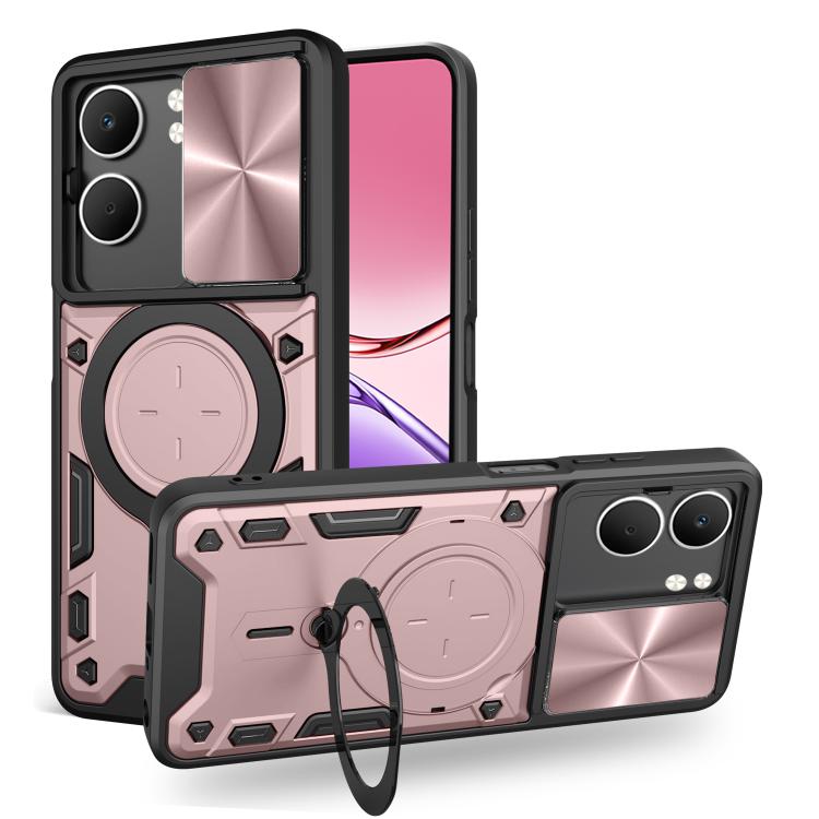 CD Texture Sliding Camshield Magnetic Holder Phone Case, For OPPO Find X9 Ultra, For OPPO Find X9, For OPPO Find X9 Pro, For OPPO Reno14 F 5G Global, For OPPO A5 5G Global / A5x 5G, For OPPO Reno14 5G Global, For OPPO A59 5G Global                     ...