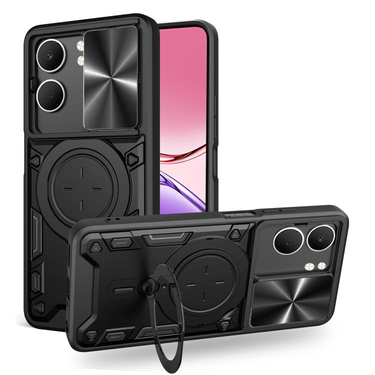 CD Texture Sliding Camshield Magnetic Holder Phone Case, For OPPO Find X9 Ultra, For OPPO Find X9, For OPPO Find X9 Pro, For OPPO Reno14 F 5G Global, For OPPO A5 5G Global / A5x 5G, For OPPO Reno14 5G Global, For OPPO A59 5G Global                     ...