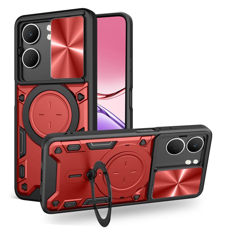 CD Texture Sliding Camshield Magnetic Holder Phone Case, For OPPO Find X9 Ultra, For OPPO Find X9, For OPPO Find X9 Pro, For OPPO Reno14 F 5G Global, For OPPO A5 5G Global / A5x 5G, For OPPO Reno14 5G Global, For OPPO A59 5G Global                     ...