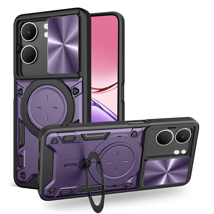 CD Texture Sliding Camshield Magnetic Holder Phone Case, For OPPO Find X9 Ultra, For OPPO Find X9, For OPPO Find X9 Pro, For OPPO Reno14 F 5G Global, For OPPO A5 5G Global / A5x 5G, For OPPO Reno14 5G Global, For OPPO A59 5G Global                     ...