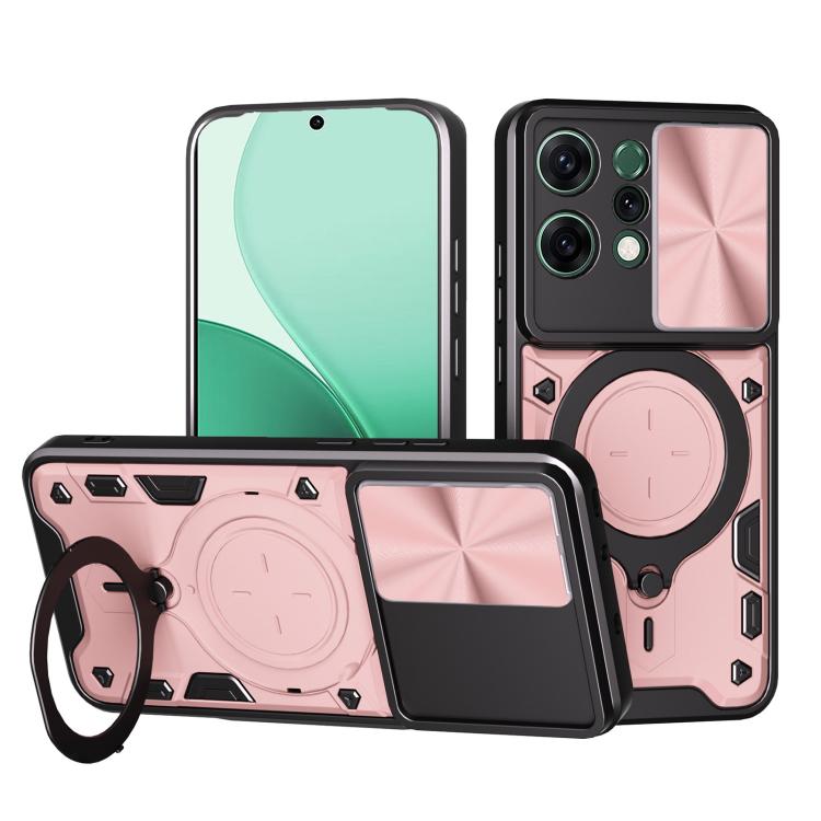 CD Texture Sliding Camshield Magnetic Holder Phone Case, For OPPO Find X9 Ultra, For OPPO Find X9, For OPPO Find X9 Pro, For OPPO Reno14 F 5G Global, For OPPO A5 5G Global / A5x 5G, For OPPO Reno14 5G Global, For OPPO A59 5G Global                     ...