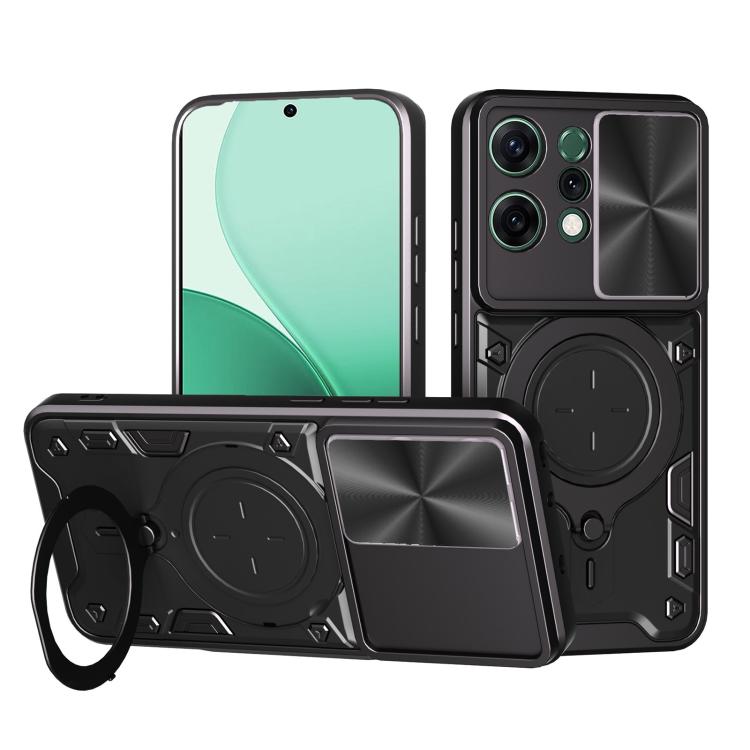CD Texture Sliding Camshield Magnetic Holder Phone Case, For OPPO Find X9 Ultra, For OPPO Find X9, For OPPO Find X9 Pro, For OPPO Reno14 F 5G Global, For OPPO A5 5G Global / A5x 5G, For OPPO Reno14 5G Global, For OPPO A59 5G Global                     ...