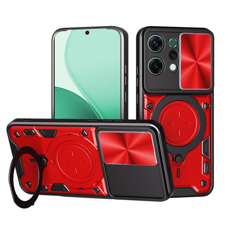 CD Texture Sliding Camshield Magnetic Holder Phone Case, For OPPO Find X9 Ultra, For OPPO Find X9, For OPPO Find X9 Pro, For OPPO Reno14 F 5G Global, For OPPO A5 5G Global / A5x 5G, For OPPO Reno14 5G Global, For OPPO A59 5G Global                     ...