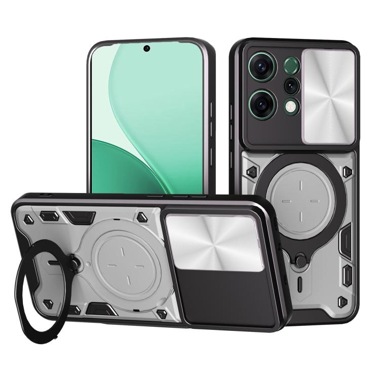 CD Texture Sliding Camshield Magnetic Holder Phone Case, For OPPO Find X9 Ultra, For OPPO Find X9, For OPPO Find X9 Pro, For OPPO Reno14 F 5G Global, For OPPO A5 5G Global / A5x 5G, For OPPO Reno14 5G Global, For OPPO A59 5G Global                     ...
