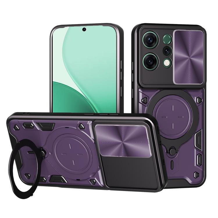 CD Texture Sliding Camshield Magnetic Holder Phone Case, For OPPO Find X9 Ultra, For OPPO Find X9, For OPPO Find X9 Pro, For OPPO Reno14 F 5G Global, For OPPO A5 5G Global / A5x 5G, For OPPO Reno14 5G Global, For OPPO A59 5G Global                     ...