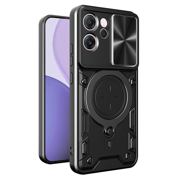 CD Texture Sliding Camshield Magnetic Holder Phone Case, For OPPO Find X9 Ultra, For OPPO Find X9, For OPPO Find X9 Pro, For OPPO Reno14 F 5G Global, For OPPO A5 5G Global / A5x 5G, For OPPO Reno14 5G Global, For OPPO A59 5G Global                     ...