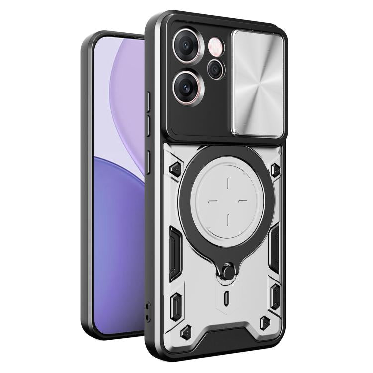CD Texture Sliding Camshield Magnetic Holder Phone Case, For OPPO Find X9 Ultra, For OPPO Find X9, For OPPO Find X9 Pro, For OPPO Reno14 F 5G Global, For OPPO A5 5G Global / A5x 5G, For OPPO Reno14 5G Global, For OPPO A59 5G Global                     ...