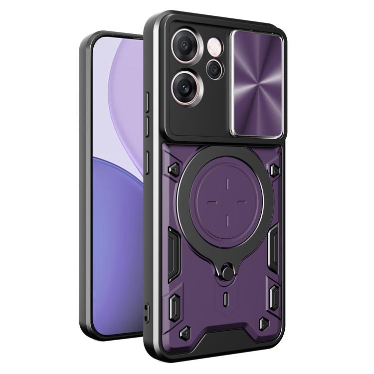 CD Texture Sliding Camshield Magnetic Holder Phone Case, For OPPO Find X9 Ultra, For OPPO Find X9, For OPPO Find X9 Pro, For OPPO Reno14 F 5G Global, For OPPO A5 5G Global / A5x 5G, For OPPO Reno14 5G Global, For OPPO A59 5G Global                     ...