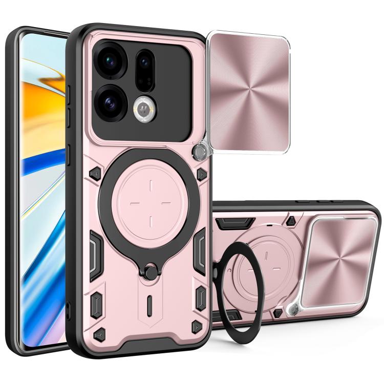 CD Texture Sliding Camshield Magnetic Holder Phone Case, For OPPO Find X9 Ultra, For OPPO Find X9, For OPPO Find X9 Pro, For OPPO Reno14 F 5G Global, For OPPO A5 5G Global / A5x 5G, For OPPO Reno14 5G Global, For OPPO A59 5G Global                     ...