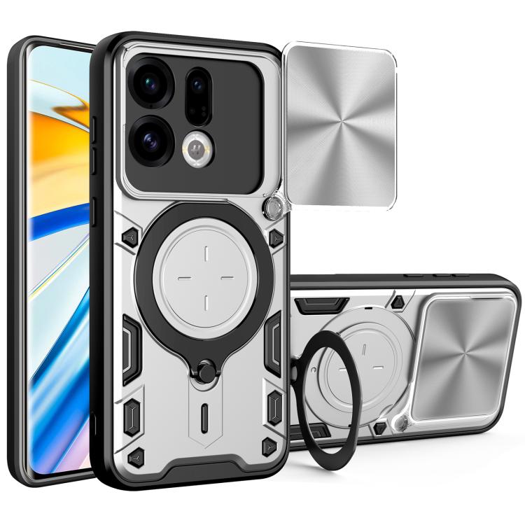 CD Texture Sliding Camshield Magnetic Holder Phone Case, For OPPO Find X9 Ultra, For OPPO Find X9, For OPPO Find X9 Pro, For OPPO Reno14 F 5G Global, For OPPO A5 5G Global / A5x 5G, For OPPO Reno14 5G Global, For OPPO A59 5G Global                     ...