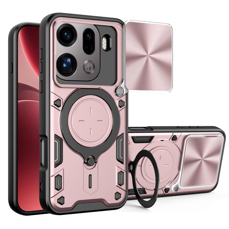 CD Texture Sliding Camshield Magnetic Holder Phone Case, For OPPO Find X9 Ultra, For OPPO Find X9, For OPPO Find X9 Pro, For OPPO Reno14 F 5G Global, For OPPO A5 5G Global / A5x 5G, For OPPO Reno14 5G Global, For OPPO A59 5G Global                     ...