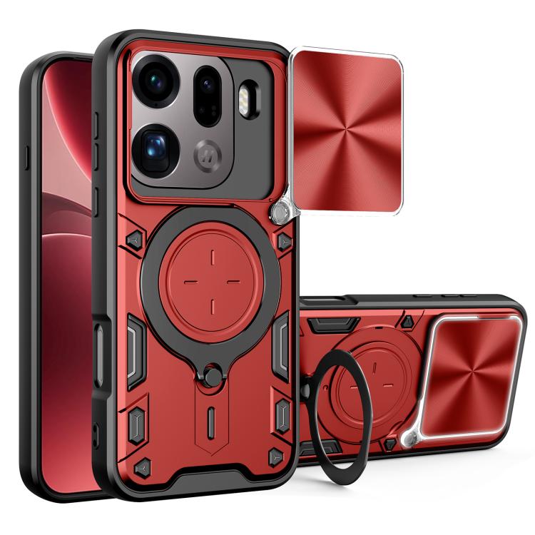 CD Texture Sliding Camshield Magnetic Holder Phone Case, For OPPO Find X9 Ultra, For OPPO Find X9, For OPPO Find X9 Pro, For OPPO Reno14 F 5G Global, For OPPO A5 5G Global / A5x 5G, For OPPO Reno14 5G Global, For OPPO A59 5G Global                     ...