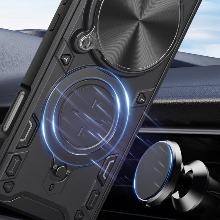 CD Texture Sliding Camshield Magnetic Holder Phone Case, For OPPO Find X9 Ultra, For OPPO Find X9, For OPPO Find X9 Pro, For OPPO Reno14 F 5G Global, For OPPO A5 5G Global / A5x 5G, For OPPO Reno14 5G Global, For OPPO A59 5G Global                     ...