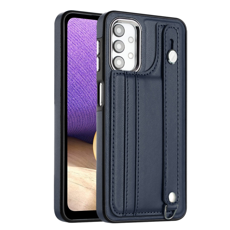 Shockproof Leather Phone Case with Wrist Strap, For Samsung Galaxy A23 4G / F23 5G / M23 5G, For Samsung Galaxy A53 5G, For Samsung Galaxy A73 5G, For Samsung Galaxy A33 5G, For Samsung Galaxy A13 4G, For Samsung Galaxy S22 Ultra 5G                    ...